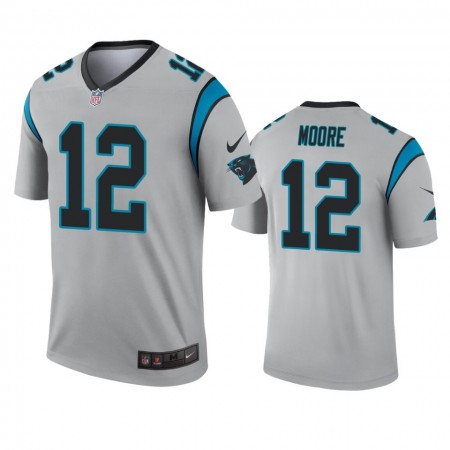 Tröjor Carolina Panthers D.J. Moore 12 Silver Inverted Legend - Män